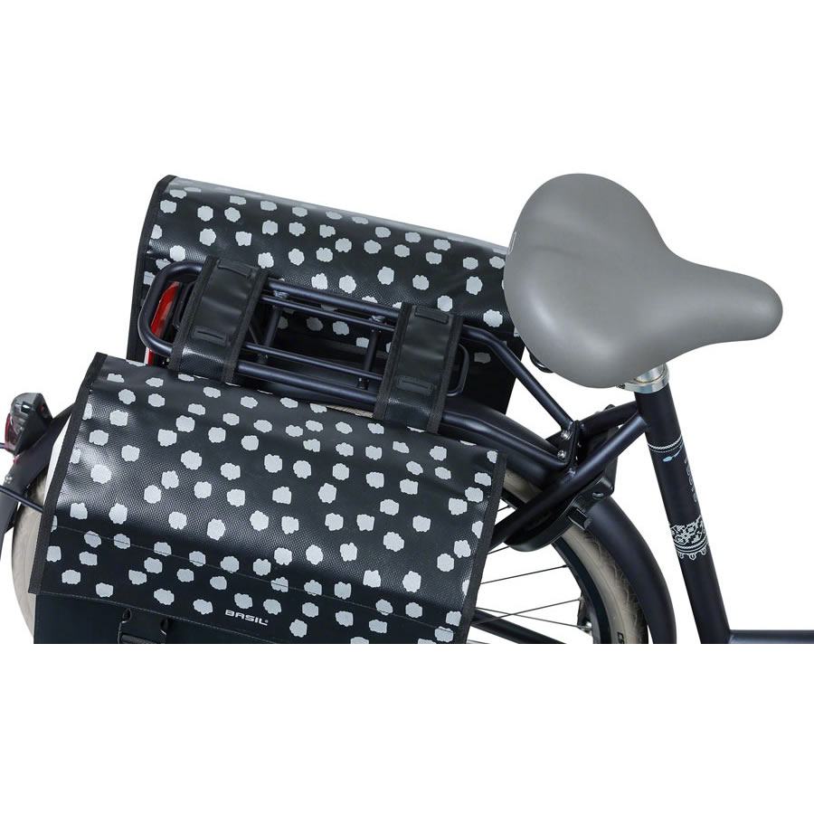 Basil Urban Load Pannier - 53L, Black/Reflective White - Electric Cyclery