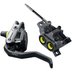 Magura Gustav Pro Disc Brake and Lever - Front or Rear, Post Mount, 4-Piston, Aluminum Lever Blade, Black/Anthracite Gray